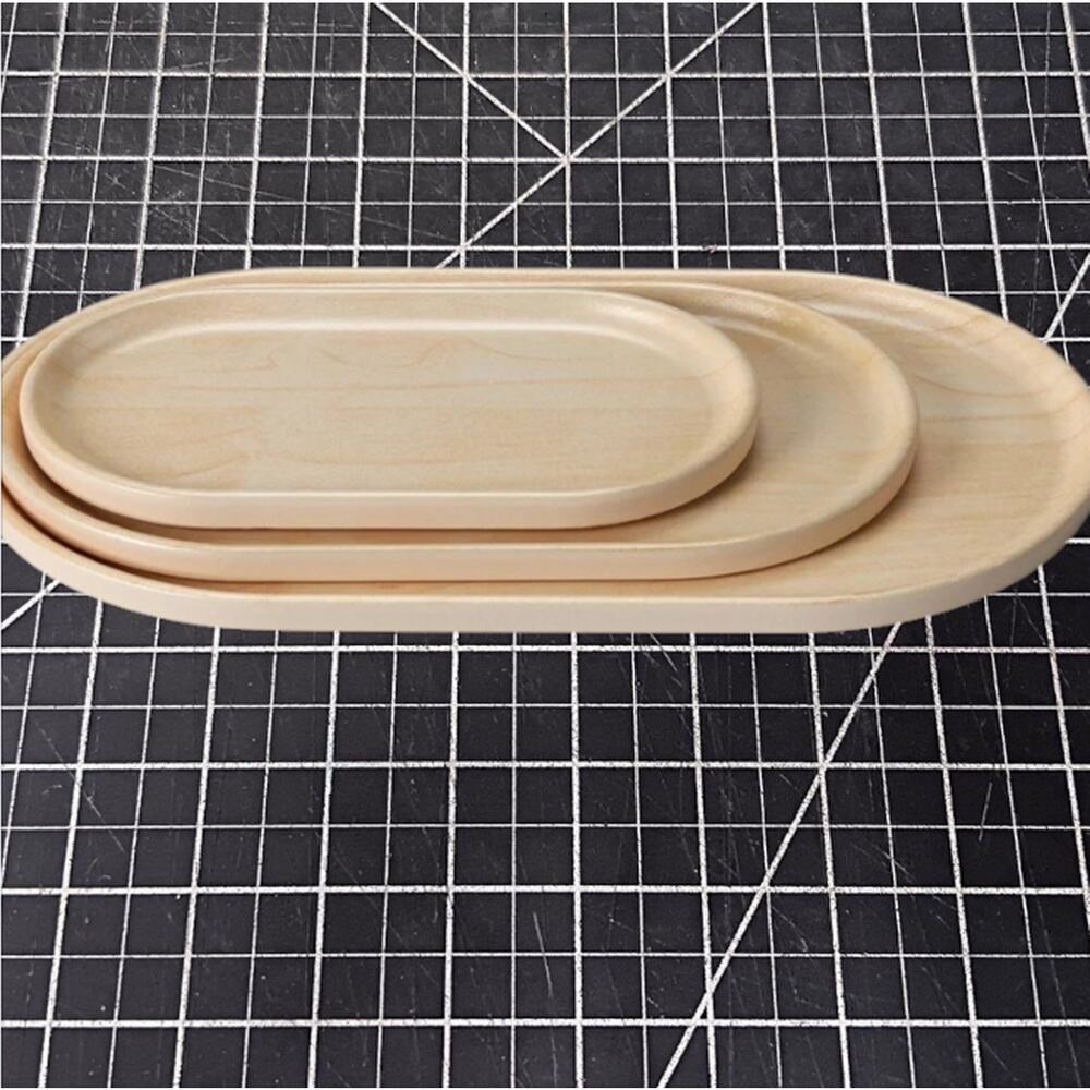 3‑PK Bamboo Melamine Trays – Natural Wood Print – Room Essentials